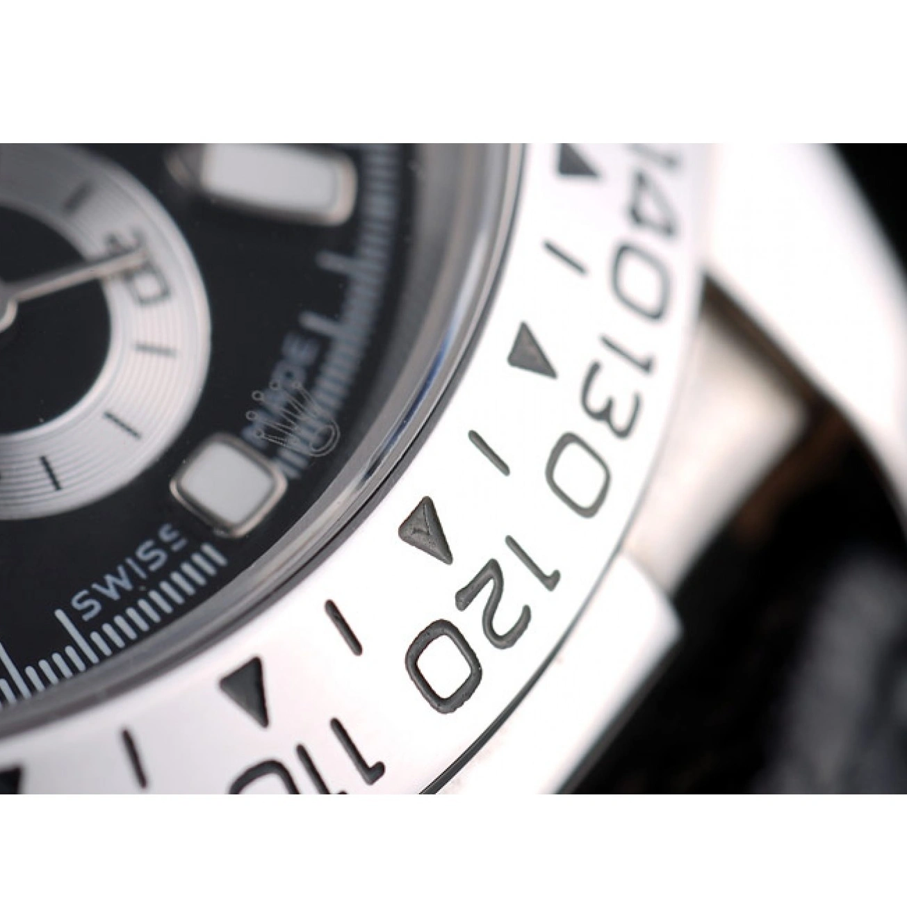 Best AAA Replica Sites Steel Case Black Rolex Lady Stainless Tachymeter Leather Black Dial Daytona Strap 1015